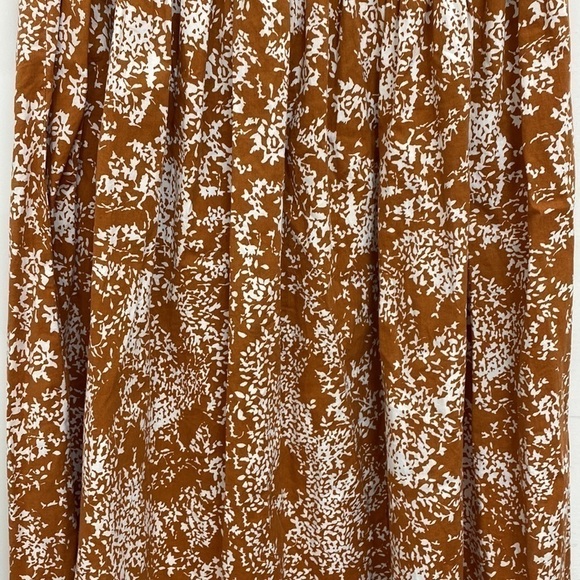 Lapis by Anthropologie Brown White Floral Cotton Blend A-line Dress Size Small - Picture 3 of 14
